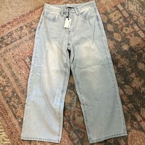 Miou Muse The Thea Adjustable Waist Crop Denim nwt size M